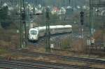 DB 411 027-6  Weimar  als Leer-ICE nach Ankunft aus Dresden Hbf, bei der Ausfahrt in Wiesbaden Hbf; 07.04.2008