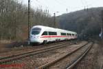 411 058 fhrt am 15.3.2008 ins Gleisdreieck von Groheringen.