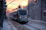 Ein ICE-T der BR 411 durchfhrt am 09.01.09 von Leipzig Hbf kommend den Bahnhof Burgkemnitz.