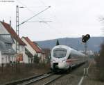 411 082-1  Mainz  als ICE280 (Zrich HB-Stuttgart Hbf) bei der Durchfahrt Weilheim(Wrtt) 15.3.09