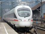 DB - ICE 411 bei der Durchfahrt im Bahnhof von Thayingen am 20.02.2009