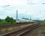 DB 411 018-5  Plauen/Vogtland  als ICE 1558 von Dresden Hbf nach Frankfurt (M) Flughafen Fernbf, in Naumburg (Saale); 13.07.2009