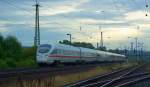 DB 411 018-5  Plauen/Vogtland  als ICE 1503 von Halle (S) Hbf nach Mnchen Hbf, in Naumburg (S); 14.07.2009