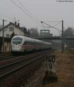 411 081-3  Horb in Neckar als ICE 187 (Stuttgart Hbf-Zrich HB) in Mhlhausen 24.1.10