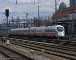 Ein ICE-T der Baureihe 411 verlsst das Gleisvorfeld von Mnchen in Richtung Berlin Sdkreuz am 27.03.2010