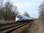 ICE T2 411 060 macht sich auf den Weg nach Dresden. Dieser Zug diente als Vorleistung des EC 172. 15.04.2006