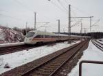 Am 21.02.2012 fuhr ein ICE-T durch den Bahnhof Steinbach am Wald, dem Scheitelpunkt der Frankenwaldbahn bei 594 m.