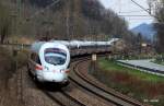 DB ICE-T Tz 1169 Tutzing + Tz 1524 Hansestadt Rostock als ICE 21 Frankfurt Main - Wien, KBS 880 Nrnberg - Passau, fotografiert bei Hausbach an der Donau am 04.04.2012