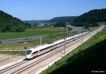 DB ICE-T der BR 411 auf der Neubaustrecke im Altmhltal als ICE Mnchen - Hamburg, KBS 900.1 SFS Mnchen - Nrnberg, fotografiert bei Kinding am 06.06.2007