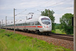 ICE 1716 von Eisenach über Leipzig HBF nach Berlin-Gesundbrunnen, bei Zschortau.