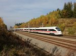 Eine ICE-T nach München am 28.10.2016 unterwegs bei Unterweilbach.