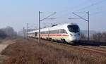 Ein ICE-T der BR 411, welcher als ICE 1514 auf dem Weg von München nach Hamburg war, passiert am 14.02.17 Leipzig-Rückmarsdorf.