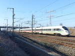 DB 411 018  Plauen/Vogtland  + 411 083  Oberursel (Taunus)  als ICE 1710  Arkona  von Mnchen Hbf nach Ostseebad Binz, am 24.01.2020 in Erfurt-Linderbach.