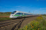 ICE 411 528-3  Reutlingen  ist am 19.10.2022 bei Kerzell in Richtung Frankfurt/M. unterwegs.