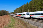 411 051 DB Fernverkehr  Elsterwerda  als ICE 91 (Dortmund Hbf - Wien Hbf) bei Hagenbchach, 30.03.2021