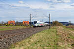 411 052 DB Fernverkehr  Travemünde  als ICE 1284 (München Hbf - Hamburg-Altona) bei Gunzenhausen, 11.04.2021