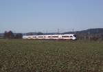 Ein 411er ist am 19. Mrz 2011 auf der Frankenwaldbahn bei Kronach unterwegs.