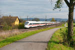 415 022  Torgau  und 411 083  Oberursel (Taunus)  als ICE 26/1226 (Wien Hbf - Dortmund Hbf) bei Postbauer-Heng, 20.10.2019