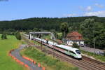 415 024-9  Hansestadt Rostock  und 411 082-1  Mainz  als ICE 1559 (Frankfurt(M) Flughafen Fernbf-Dresden Hbf) in Wirtheim 18.7.21