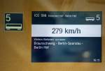 279 km/h mit ICE 598 vor Braunschweig. - 04.09.2015