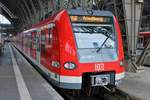 DB S-Bahn Rhein Main 423 455-5 am 13.01.18 auf der Linie S6 in Frankfurt am Main Hbf auf Gleis 16.