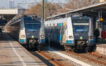 S3 nach Backnang und S2 nach Filderstadt treffen sich im Bahnhof Bad Cannstatt.