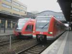 Hier links 646 020-8 als RB22 nach Schnefeld Flughafen und rechts 423 531-3 als RB nach Berlin Ostbahnhof, diese Zge standen am 27.2.2010 in Potsdam Hbf.
