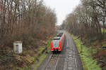 DB Regio 424 022 + 424 027 als S 2  Nienburg (Weser) - Haste. // Aufgenommen zwischen Nienburg und Wunstorf. (genauer Aufnahmeort nicht mehr bekannt) // 22. Februar 2016