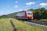 425 044-5 ist als RB in Richtung Bamberg unterwegs,gesehen am 17.07.2024 bei Thüngersheim.