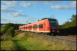 DB Regio 425 085-8  Quietschie  als RB Würzburg - Lauda am 14.09.2024 in der Steigung bei Reichenberg.