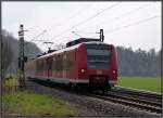 Die Rhein Niers Bahn (RB 33) bei Rimburg ,bach Palenberg im April 2012.