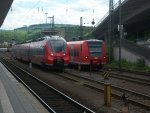 442 707 und 425 138 warten auf den Abstelgleisen am Koblenzer Hauptbahnhof auf weitere Einstze.