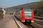 Nachschuss auf 425 309-2, der am 06.03.2014 als RE 19046 von Rottweil nach Stuttgart HBf fuhr und einen Zwischenstop in Horb einlegt (Bild).