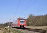 Triebwagen 426 016-2 als RB 33 für die Rhein-Niers-Bahn am 26.03.2017 unterwegs, Km 20.6 bei Übach - Palenber(Rimburgerwald) auf der KBS 485