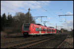 Zweiteilige ET in Form des 426518 waren auf der Strecke Osnabrück Rheine nur selten bzw. sehr kurzzeitig im Einsatz. Am 25.1.2005 war 426518 in Westerkappeln Velpe in Richtung Rheine unterwegs.