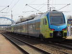 ET 415 und ein weiterer ET der Westfahlenbahn stehen als RE 15 nach Münster Hbf im Bahnhof Salzbergen.