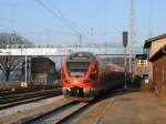 429 026 verlie als RE 13013 Rostock-Sassnitz am 26.Februar 2011 Bergen/Rgen.Das Ausfahrsignal  L  hatte schon auf Rot gewechselt.