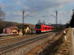 Der 440 206 am 25.02.2012 als RE nach Mnchen unterwegs bei Vilshofen.
