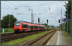 442 326 der DB Regio erreicht am 22.06.2024 als RB 21 nach Potsdam den Bahnhof Priort am Berliner Außenring.