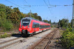 DB 442 263 erreicht als Flughafenexpress (Regensburg Hbf - München Flughafen) den Bahnhof Freising. (29.09.2023)