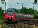 Das Hamsterbackendoppel 442 757 und 442 763 ist am 06.07.2012 auf der KBS 480 zwischen Aachen Hbf und Aachen Rothe Erde als RE9 unterwegs.