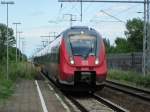 442 320 fährt am 13.06.2014 als RE7 nach Dessau in den Bhf. Berlin-Karlshorst ein.