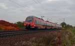Zusammen mit einem weiteren dreiteiligen Hamster rollte 442 116 am 29.10.16 als RE von Dresden nach Leipzig durch Zeithain Richtung Riesa.