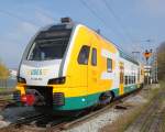 ET 445.103 als Sonderzug 79427(OstseeExpress)von Berlin Potsdamer Platz nach Warnemnde bei der Einfahrt im Bahnhof Warnemnde.02.05.2015