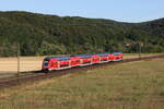 445 046 auf dem Weg nach Würzburg am 7. August 2022 bei Harrbach.