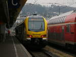 Am 6.2.21 steht BR 427 (ET 3.10) der Go-Ahead BW, als RB 16 nach Stuttgart, im Ulmer Hbf.