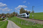 1440 202 als Meridian-Ersatzzug am 29.04.2016 bei Föching. 