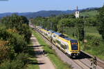 1462 003 und 1462 0** als RE 17019 (Karlsruhe Hbf - Basel Bad Bf) bei Denzlingen 8.7.22