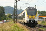 3442 707 auf der rechten Rheinseite bei Braubach am 08.06.2024 unterwegs in Richtung Wiesbaden