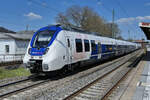 Der mit 356 gekoppelte Triebzug 351 von National Express war im April 2021 auf dem Ferngleis in Wuppertal-Unterbarmen zu sehen.